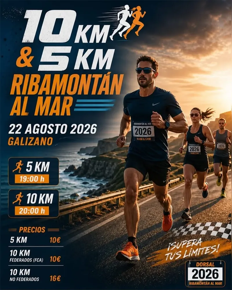 Cartel del 10k Ribamontán al Mar 2026