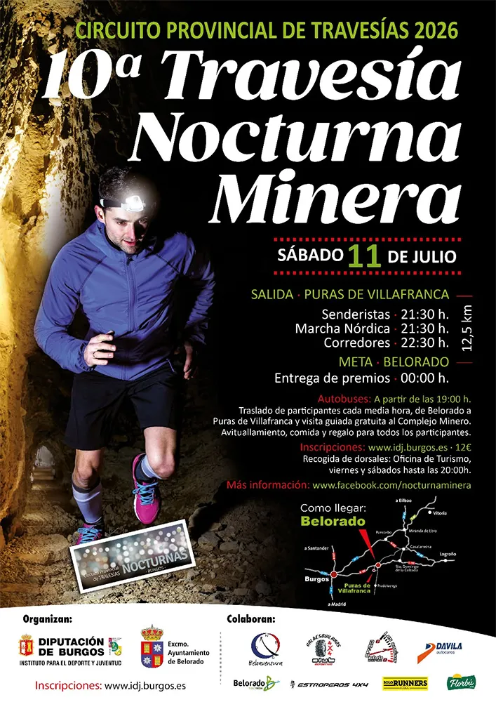 Cartel de la Travesía nocturna minera 2026