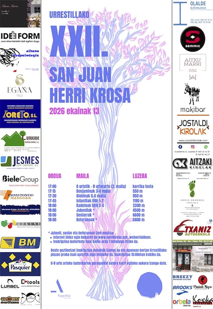 Cartel de Urrestillako San Juan herri krosa 2026
