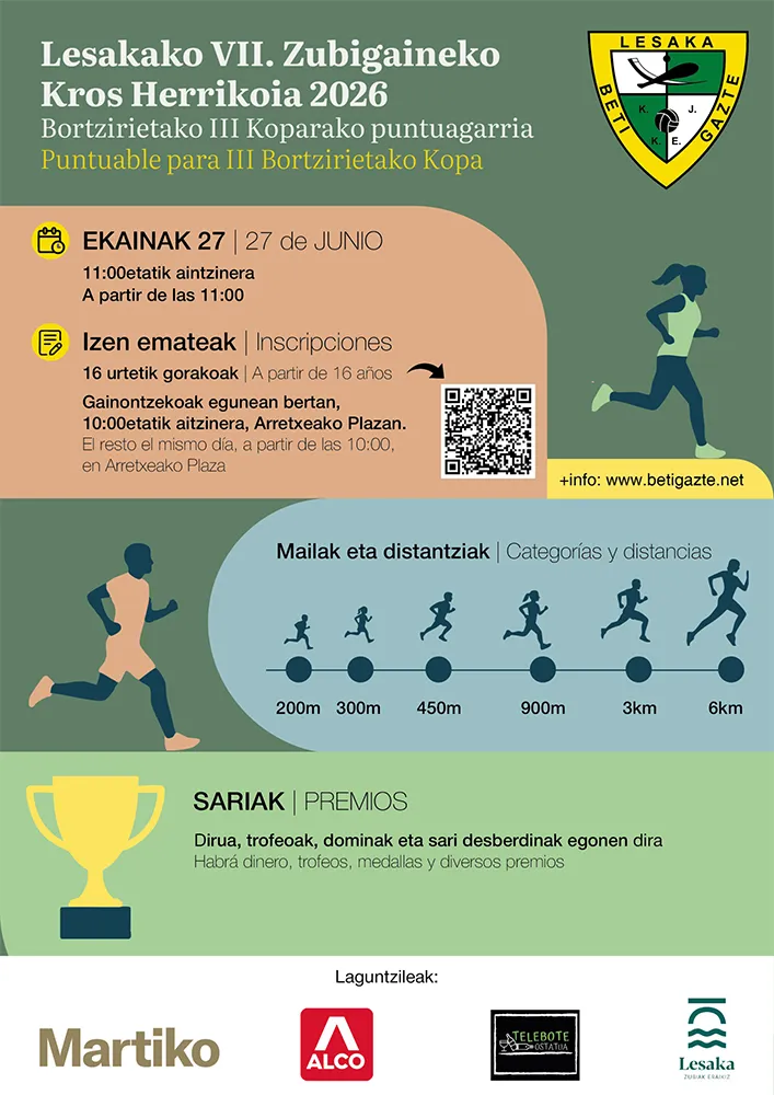 Cartel de Lesakako zubigaineko krosa 2026