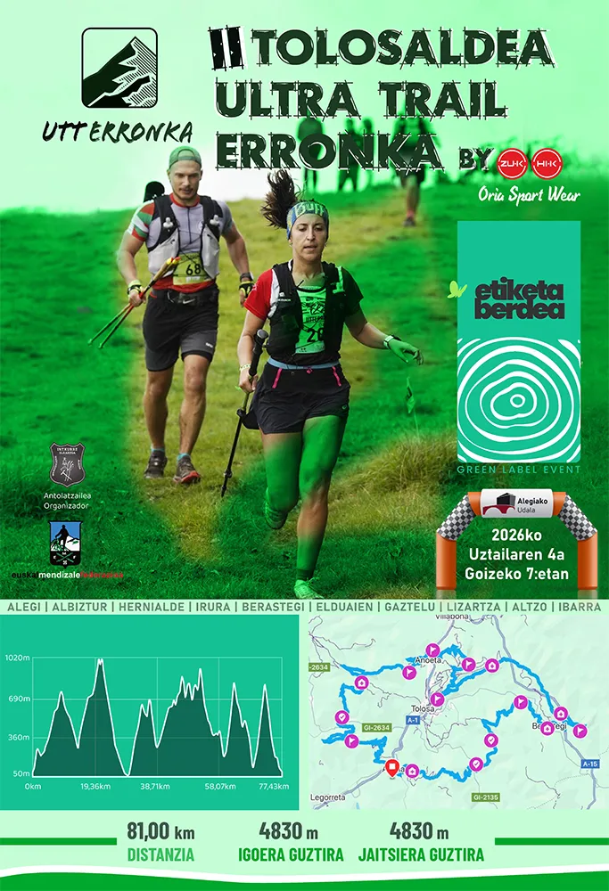 Tolosaldea ultra trail erronka 2026