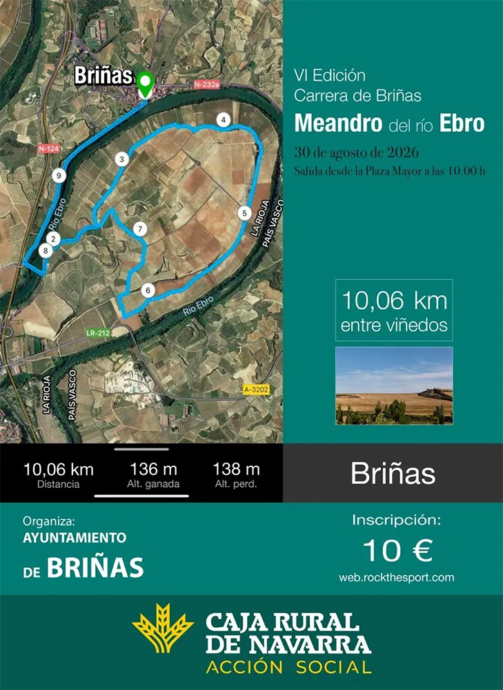 Cartel de la Carrera Briñas meandro del río Ebro 2026