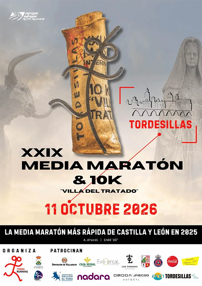 Cartel de Media maratón de Tordesillas 2026