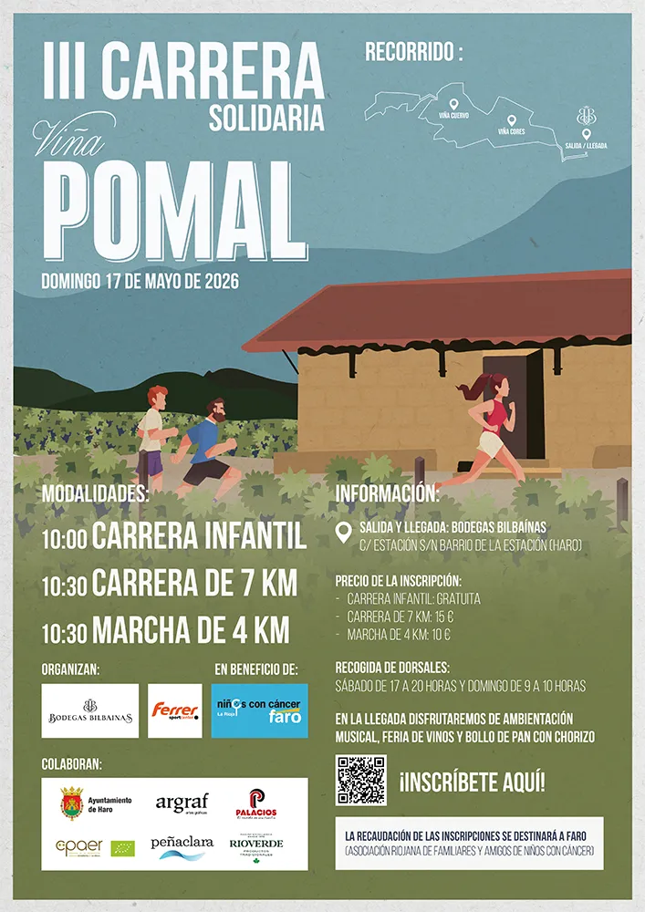 Carrera solidaria Viña Pomal 2026