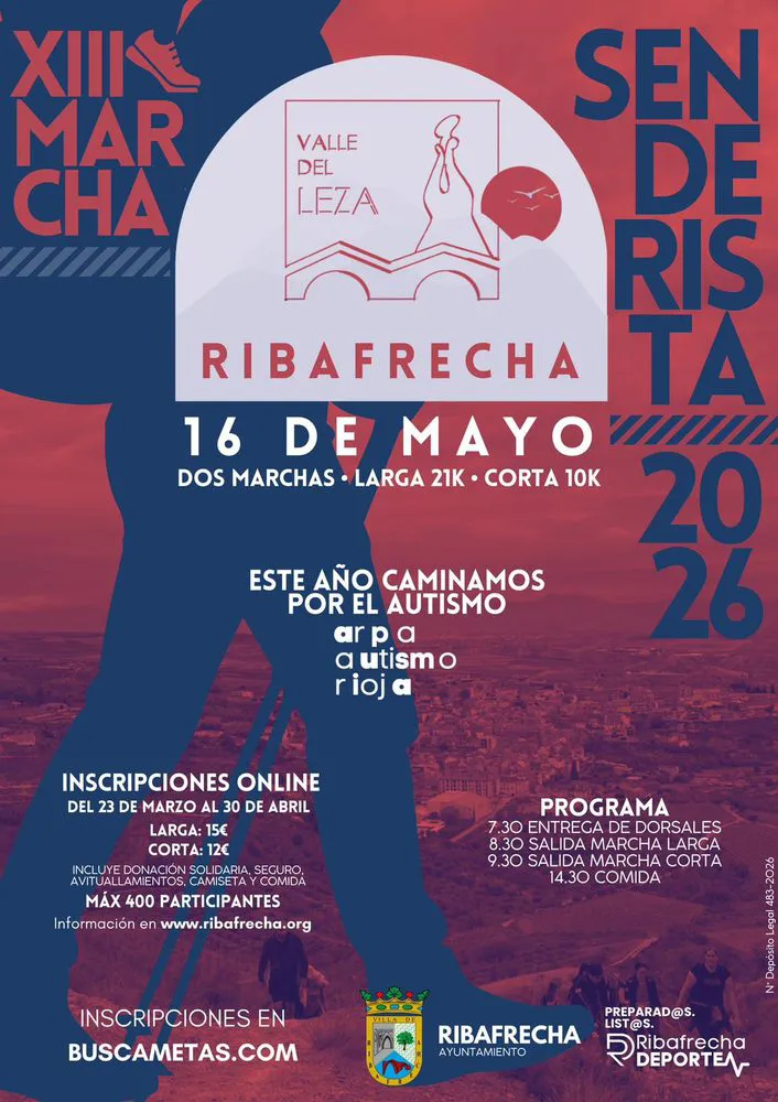 Cartel de la Marcha senderista Valle del Leza 2026