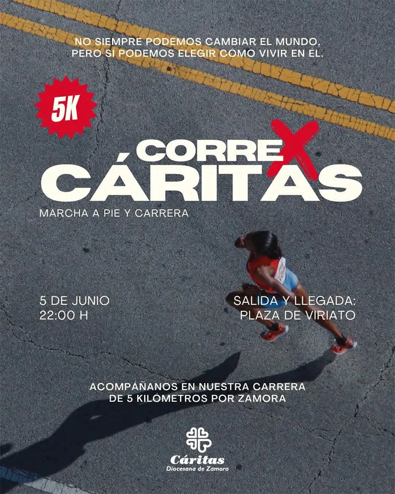 Cartel de Corre por Caritas Zamora 2026