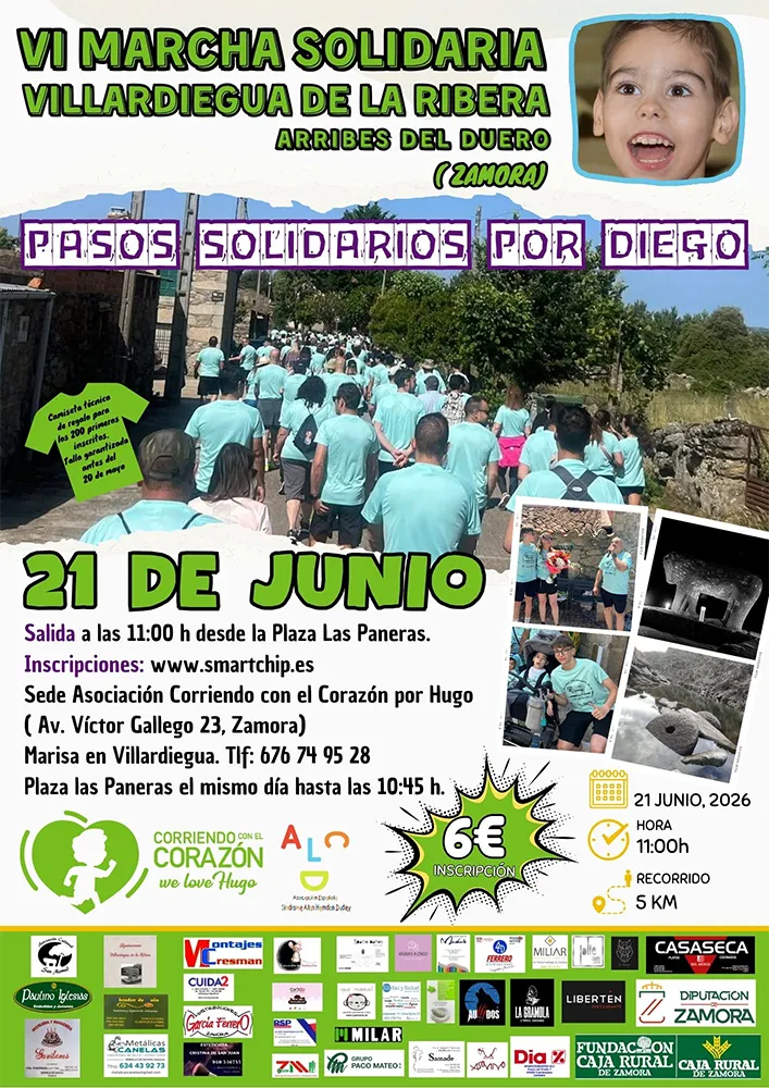 Cartel de la Marcha solidaria pasos por Diego 2026