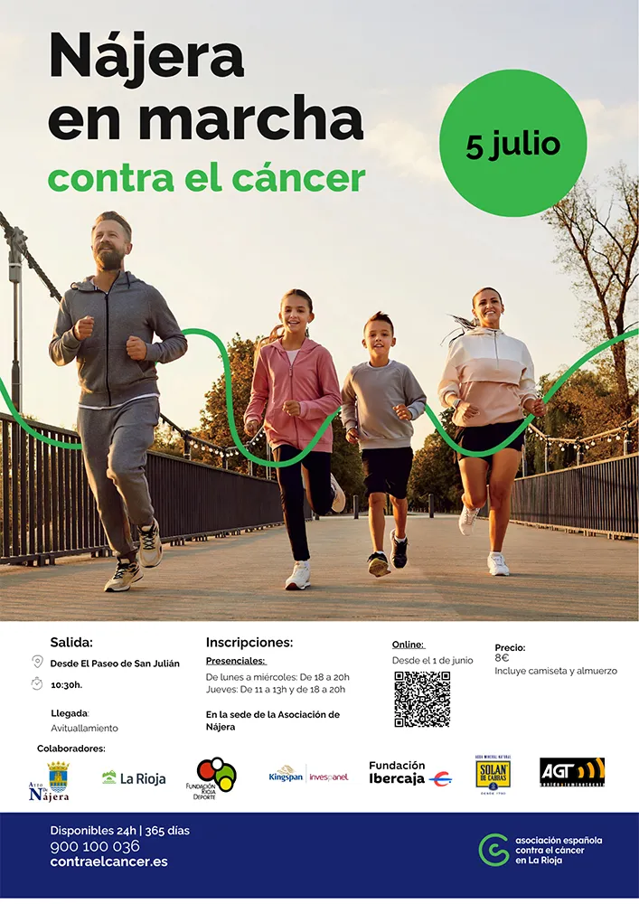 Cartel de Nájera en marcha contra el cáncer 2026
