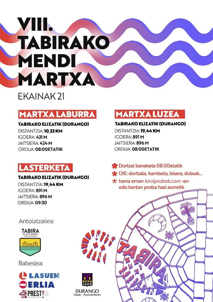 Cartel de Tabirako mendi martxa 2026