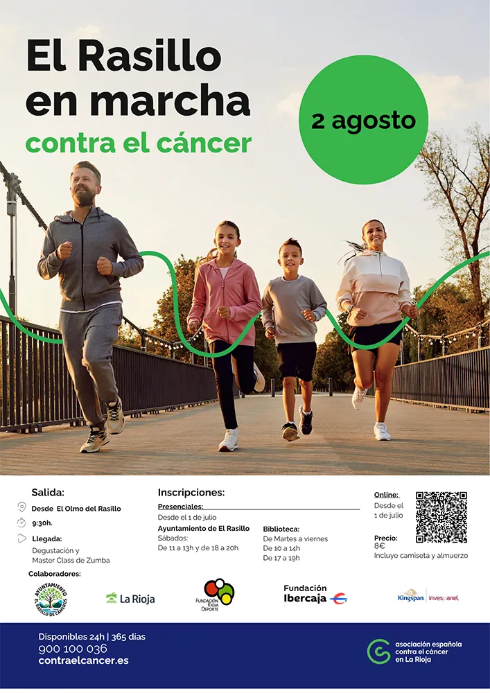 Cartel de El Rasillo en marcha contra el cáncer 2026