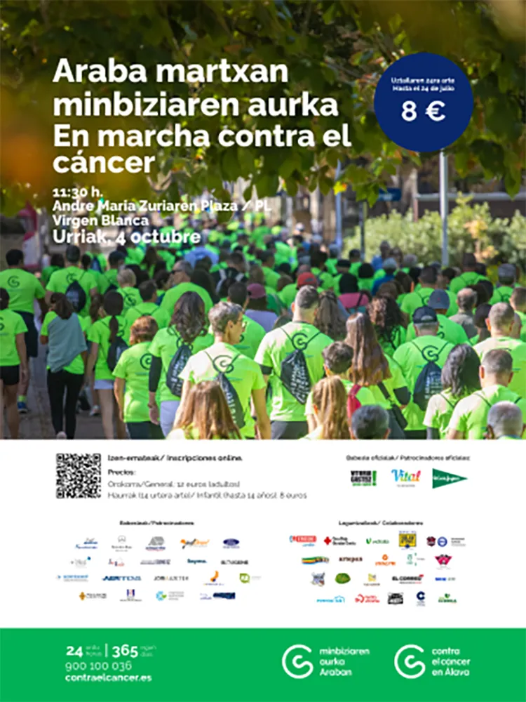 Cartel de Marcha contra el cáncer de Vitoria 2026