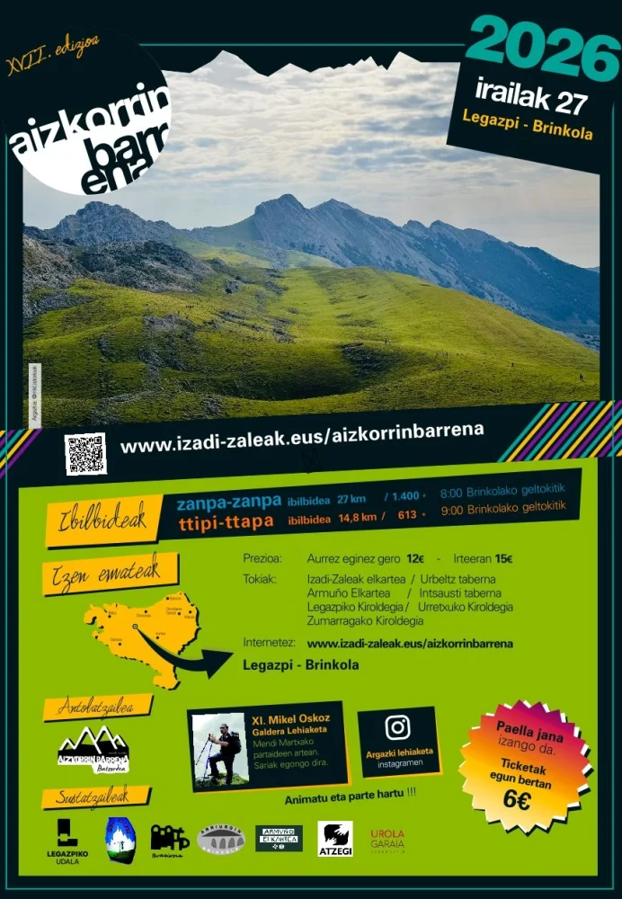 Cartel de Aizkorrin Barrena Mendi Martxa