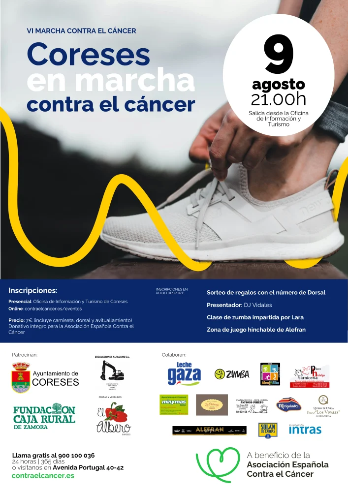 Cartel de Coreses En Marcha Contra el Cáncer