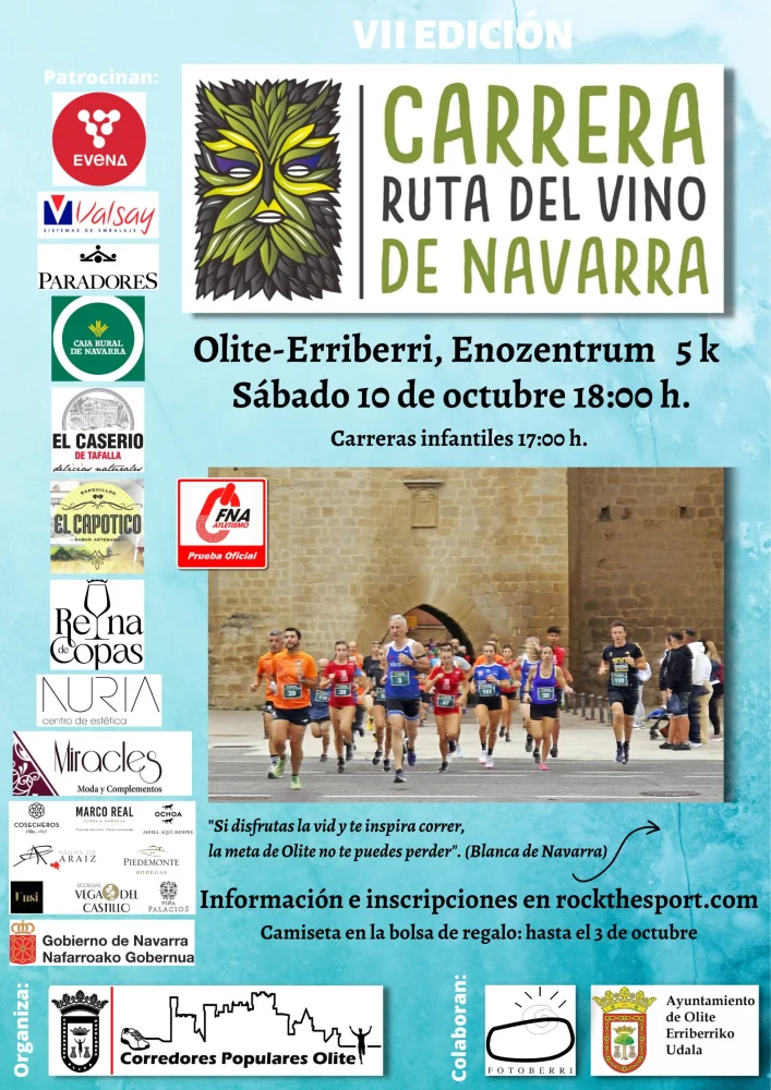 Cartel de Edición de la Carrera de la Ruta del Vino de Navarra