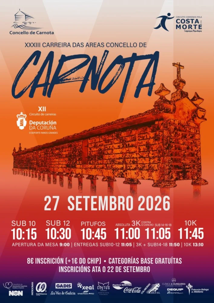 Cartel de Carreira das Areas Concello de Carnota
