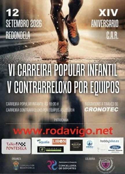 Cartel de CONTRARRELOXO POR EQUIPOS CONCELLO DE REDONDELA