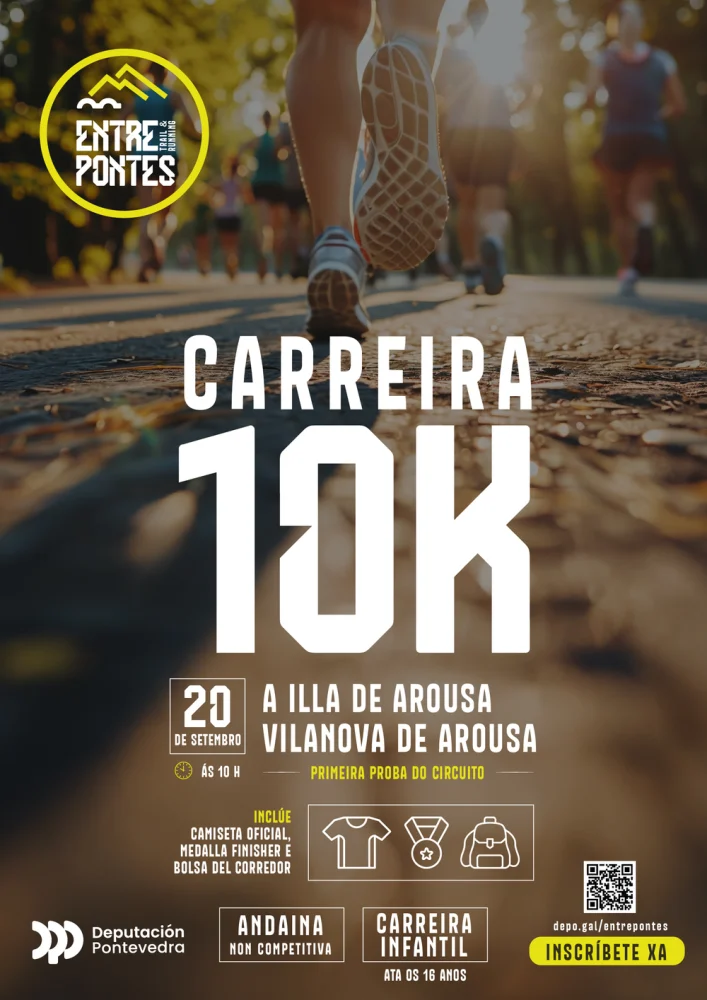 Cartel de Entre Pontes - 10k Vilanova de Arousa