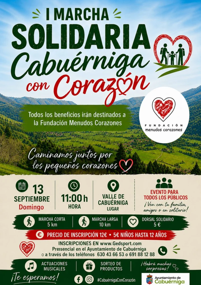 Cartel de Marcha Solidaria Cabuérniga con Corazón
