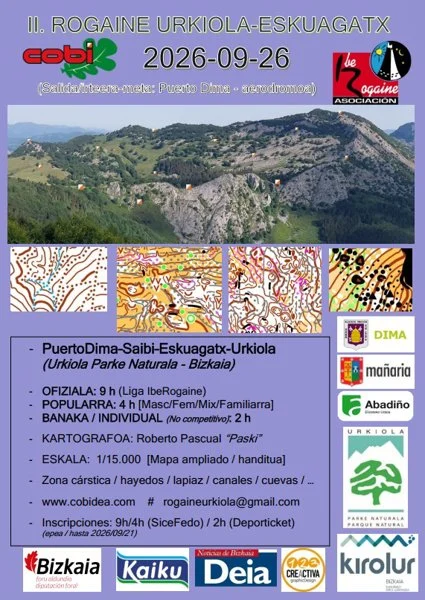 Cartel de Rogaine Urkiola