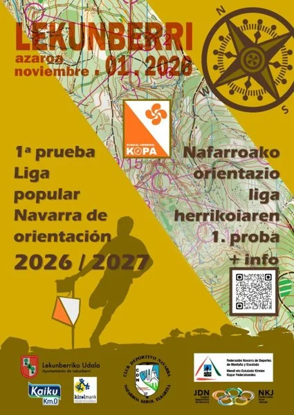 Cartel de Liga Popular de Orientación de Navarra - Lekunberri