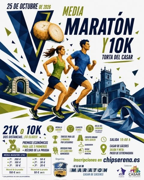 Cartel de Media Maratón y 10K Torta del Casar