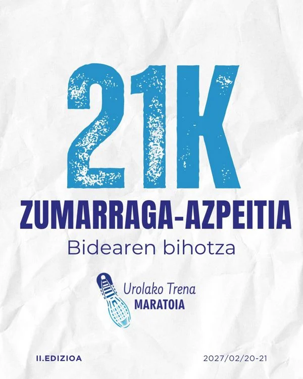 Cartel de Urolako Trena Maratoia 21K Zumarraga-Azpeitia